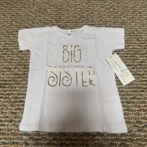 NEW Sweet Wink Big Sister White and Gold Short Sleeve Tee - 3T